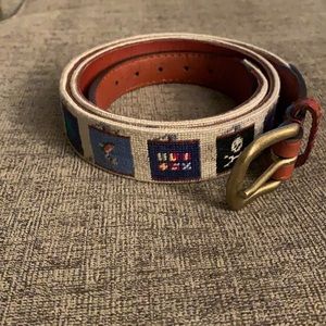 Stitched belt with flask designs